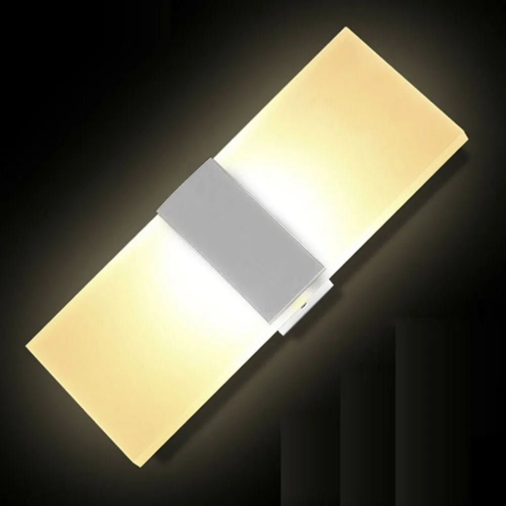 LED Wall Lamp Light Bed-lighting Personal Ultra-thin Acrylic Aluminum Material Wall Pathway Lamp with Rectangle Shape