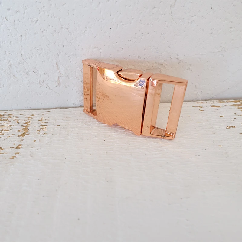 Rose Gold Металлические изогнутые боковые быстро расстегивающиеся пряжки для 25 мм ошейник безопасности замок DIY аксессуары Высокое качество цинковый сплав QZ-25R - Цвет: Rose Gold