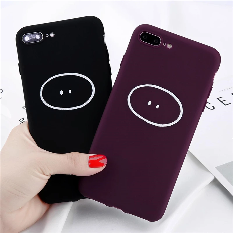 

Lovebay Solid Color Pig Pattern Case For iPhone 11 Pro XS Max X XR Soft TPU Shell For iPhone 7 8 6 6S Plus Protect Back Cover