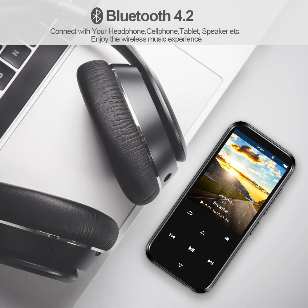 Мини MP3 плеер Hi Fi Bluetooth сенсорная кнопка наушники качество звука без потерь 16 ГБ