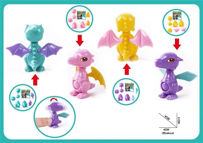 

Children DIY Assembled Combination Jurassic Dinosaur Pterosaurs Diplodocus Animal Small Toy Capsule Toy Funny Egg Toy