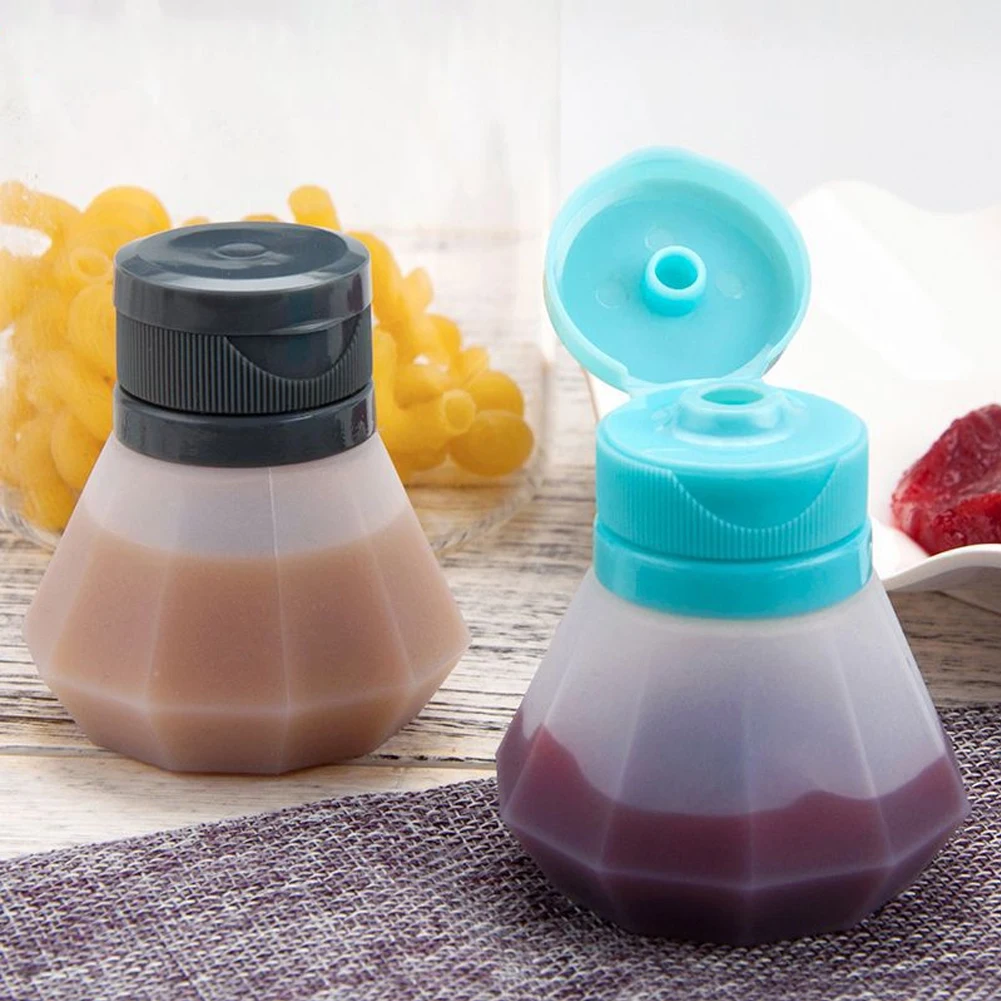 With Lid Silicone Seasoning Bottle Lightweight Condiment Dispenser Kitchen Pepper Vinegar Portable Cooking Tool Sauce Container