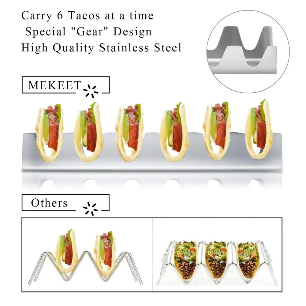 Нержавеющая сталь Taco держатель стенд(до 6 Тако) Taco грузовик лоток стиль стойки безопасный для духовки, выпечки, посудомоечная машина и гриль
