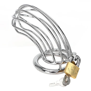 OLO Cock Ring Chastity Belt Stainless Steel Lockable Penis Sleeve Lock Cock Cage Male Chastity Device Sex Toys for Men 2