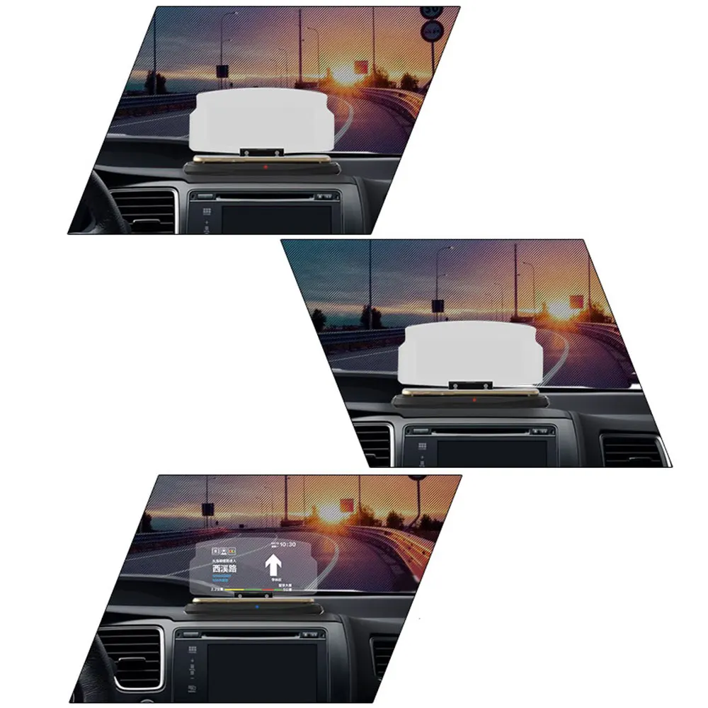 Phone HUD Stand Projection Bracket Multi-Functional Car GPS Holder Head-Up Display Wireless Charger DC 5V Black