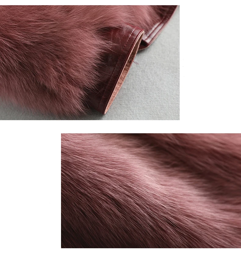 Perfect Pudi women winter real fox fur coat jacket lady warm natural fur coats jackets with genuine leather A59886 6