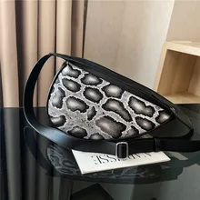 Тренд европейский и американский PU Змеиный узор пельмень сумка ретро простая Большая вместительная сумка через плечо модная женская сумка