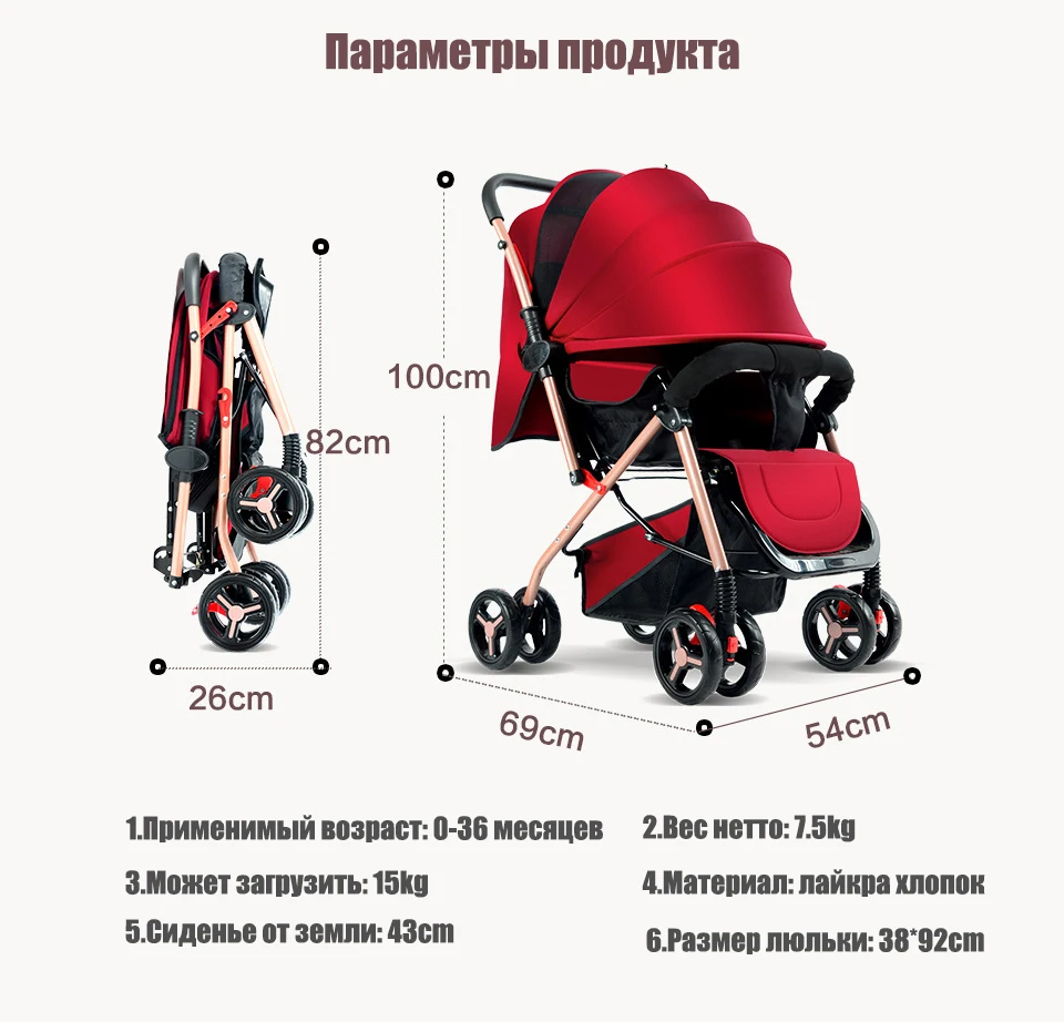 Многофункциональная детская коляска IMBABY алюминиевая для новорожденных 0 3