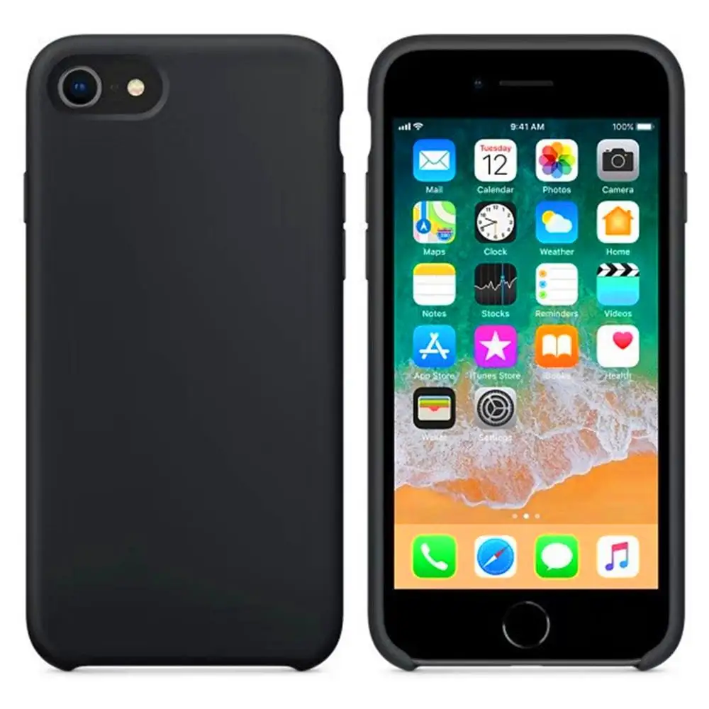 Силиконовый чехол для телефона для Iphone 7, 8 Plus, чехол для Iphone 6, 6S Plus, X, XS, MAX, XR, 7, 8, без логотипа, Роскошный чехол s+ сумка - Цвет: Черный