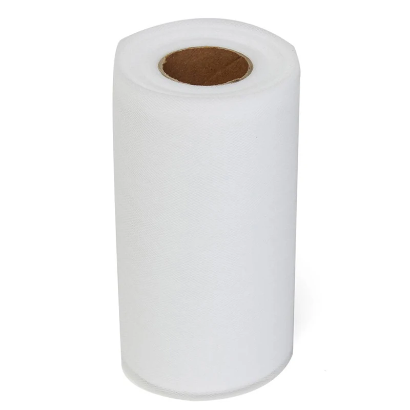 cheap 15CM x 50M Tulle Tulle Ribbon Fabric Table Runner Party Wedding Decor, White
