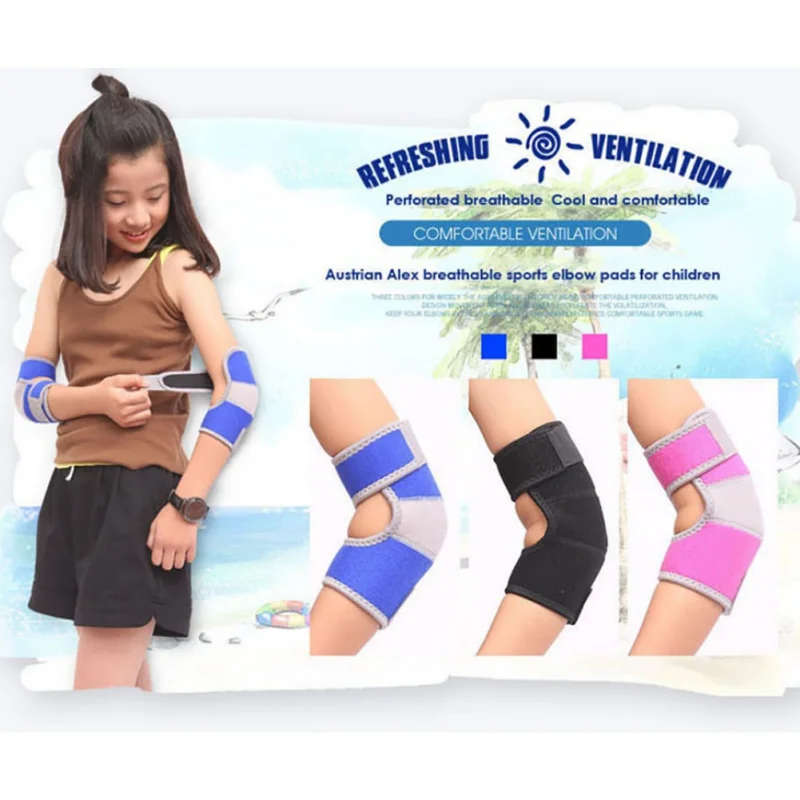 1 Pair Children Protection Shockproof Sponge Elbow Support Pads Depressurized Kids Dance Sport Elbow Brace Keep Warm Protector