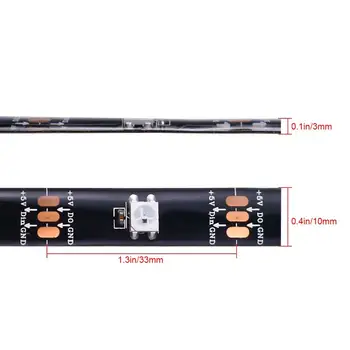 

WIXURE WS2812B LED Strip Light Individually Addressable Programmable WS2811 Built-in 5050 RGB DC5V Dream Color LED Rope jk1930
