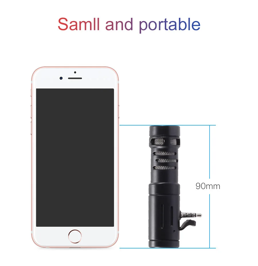 MIC-06 Phone Microphone Mini Portable 3.5mm Condenser Phone Video Camera Interview Mic Microphone With Muff For iPhone Samsung