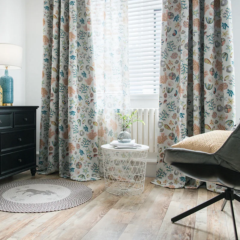 

Modern Simple Style Cartoon Curtains for Children's Room Printed Window Screen Modern Tulle Fashion Voile Blackout Curtains