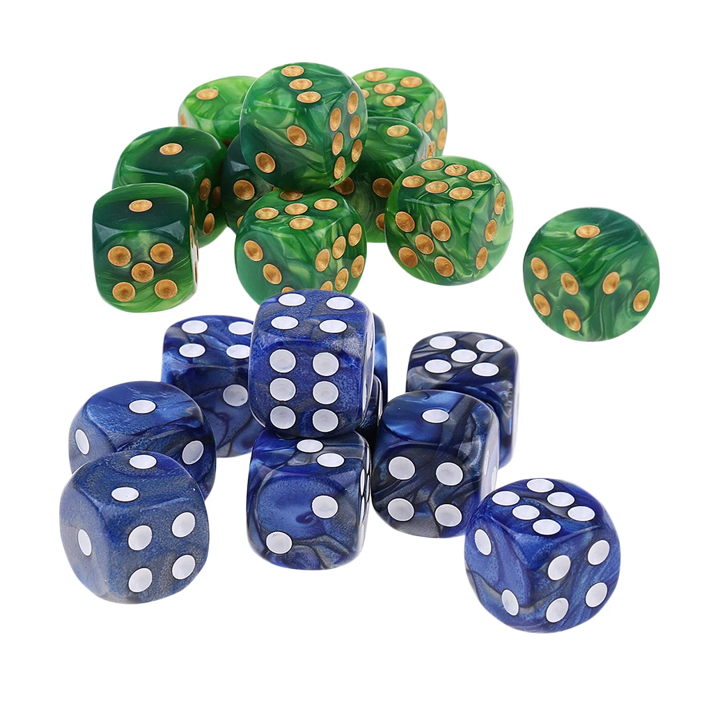 20 Pieces Dice Set D6 Dice for D&D MTG Role Playing Game Player Toys