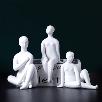 

Nordic modern white yoga creative abstract figure living room home accessories office bookcase crafts decorative ornaments