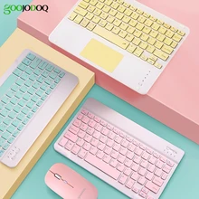 IPad için Bluetooth klavye Touchpad Pro 11 kablosuz Mini Bluetooth klavye ve fare Samsung Xiaomi için iPad klavye