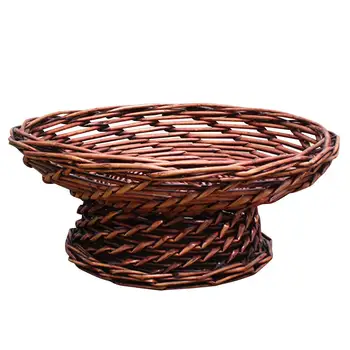 

Woven Fruit Tray Hotel Tall Bread Tray Craft Display Desktop Decorative Accessory for Home Office Restaurant