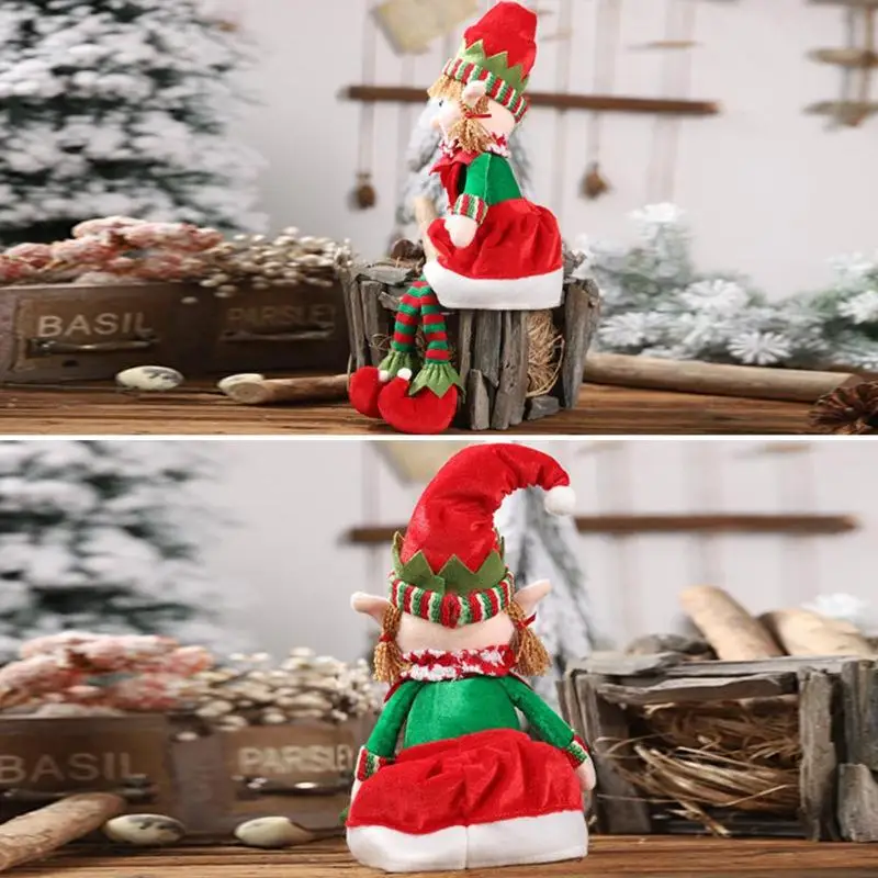 Christmas Leg Fairy Sitting Plush Doll Excellent Durable Short Plush PP Cotton Filling Business Christmas Children's Gift