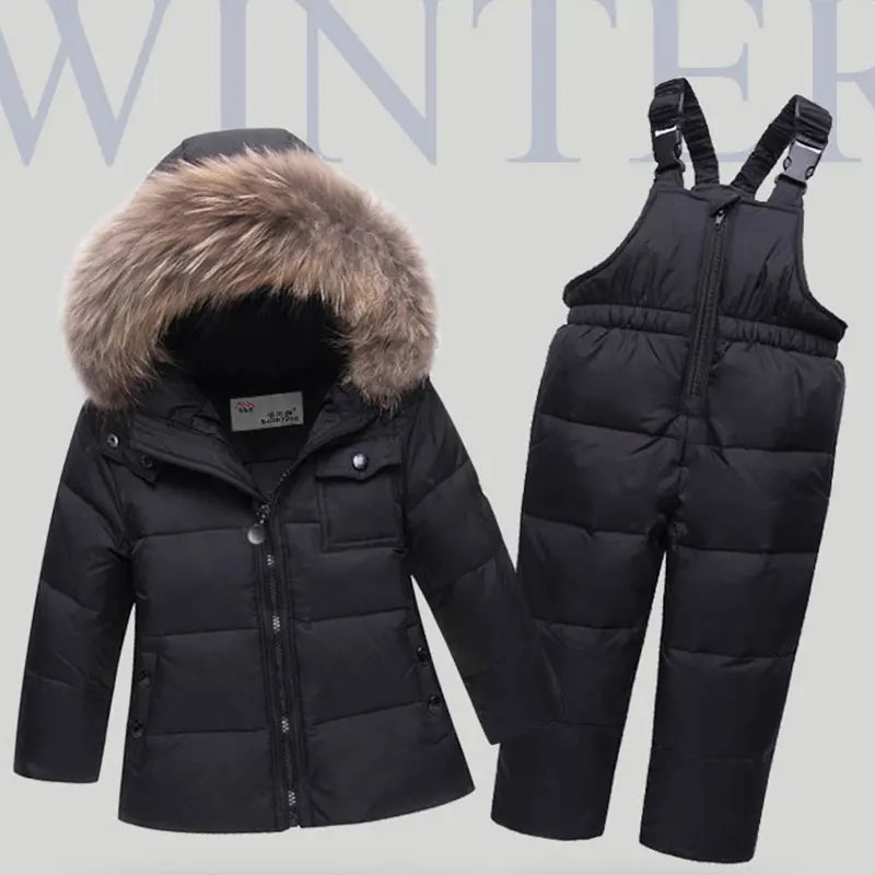 

-30 Degrees Russia New Winter Baby Boy Girl Clothing Set Down Jacket Coat Snowsuits Children Parka Kid Clothes Ski Overalls