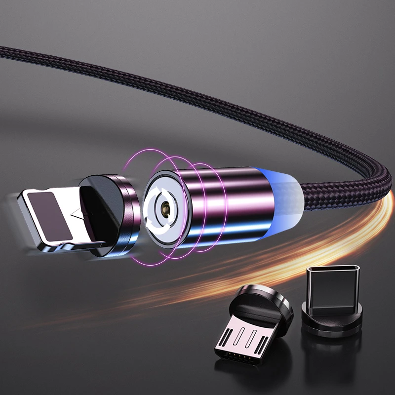 2 м Магнитный USB кабель для huawei samsung type C type-C зарядный USB C Магнитный кабель Micro USB шнур для мобильного телефона провод для iPhone