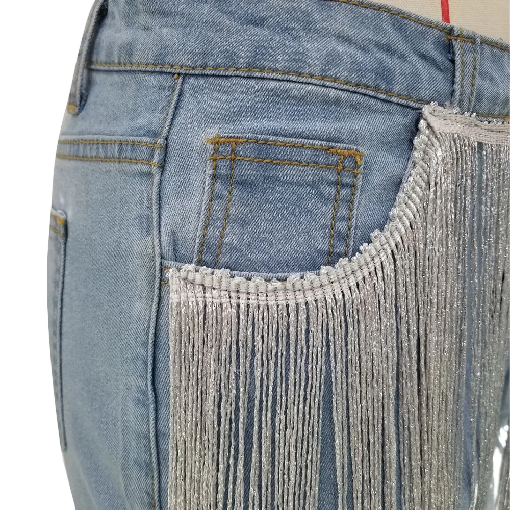 Yooneedi, осенний дизайн, высокая мода, женские джинсы, цветные, одноцветные, с кисточками, карандаш, стиль, женские джинсовые штаны, SN-3710