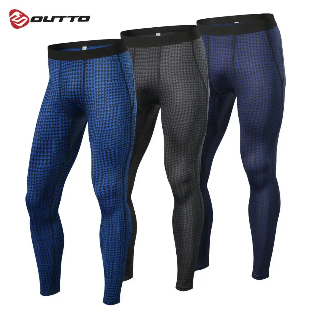 

Outto Running Pants Men Training Compress Gym Leggings Autumn Winter Jogging Pants Elastic Skinny Sports Tights Trousers