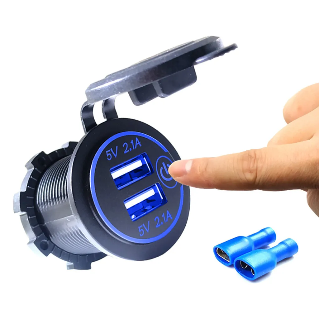 Carprie 12 V-24 V Водонепроницаемый 3.1A/4.2A/4.8A Dual USB быстрой Зарядное устройство розетка электропитания с USB автомобиля Зарядное устройство терминал телефон Зарядное устройство