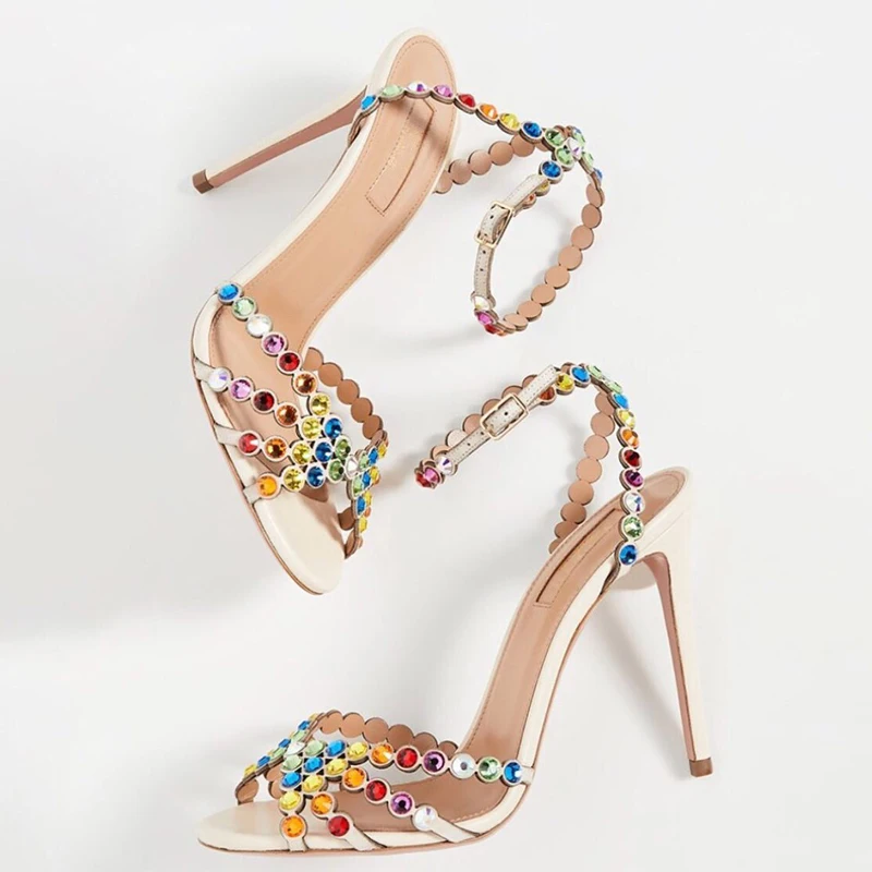 Elegant Crystal Sandal Shoes Woman High 