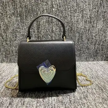 

High Quality Genuine Leather Handbags Sweet Girly Shoulder Bag 2020 New Top Layer Cowhide Women Purse and Handbags Sac A Main