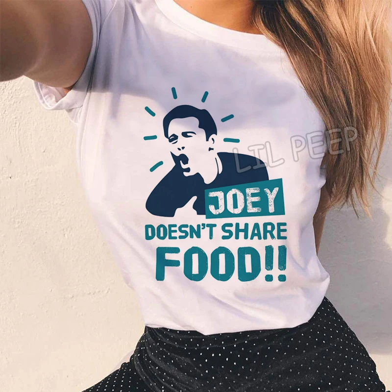 

Harajuku Vintage Tops 100% Cotton Plus Size Women Tshirt O-Neck 90s Aesthetic Friend Tv Show Funny T Shirts Joey Doesnt