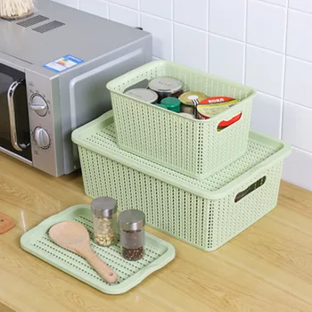 

Plastic Rattan Storage Wicker Basket Paper Basket Home Waterproof Moisture-proof Multifunction SDF-SHIP