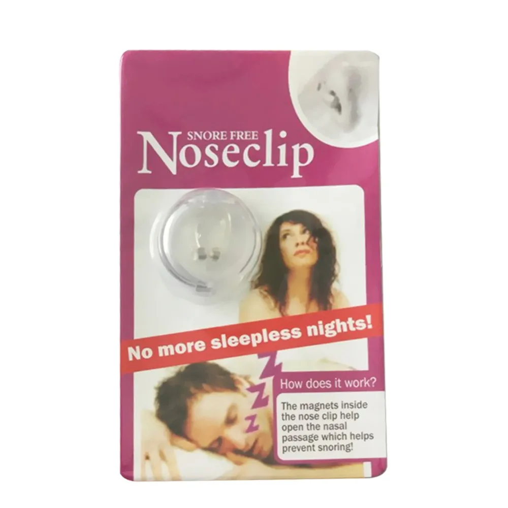 Силиконовый зажим для носа против храпа, гладкий, безопасный, удобный, многоразовый, магнитный прибор для сна, массажный нос с коробкой