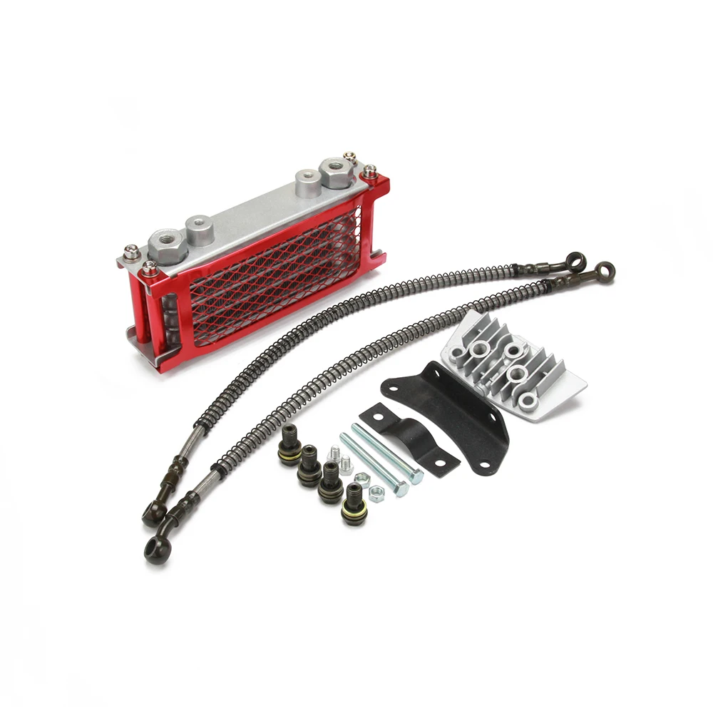 Oil Prevent Overheating Cooling Cooler Radiator For Loncin Zongshen Lifan Shineray Yinxiang 50 70 90 110CC Horizontal Engines - Цвет: Red