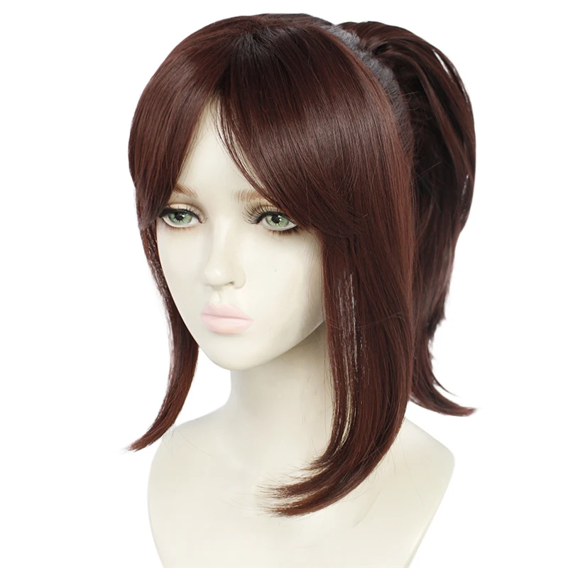

Danganronpa: Trigger Happy Havoc Asahina Aoi Cosplay Wigs Dangan Ronpa Women Brown Ponytail Synthetic Hair Role Play Wig