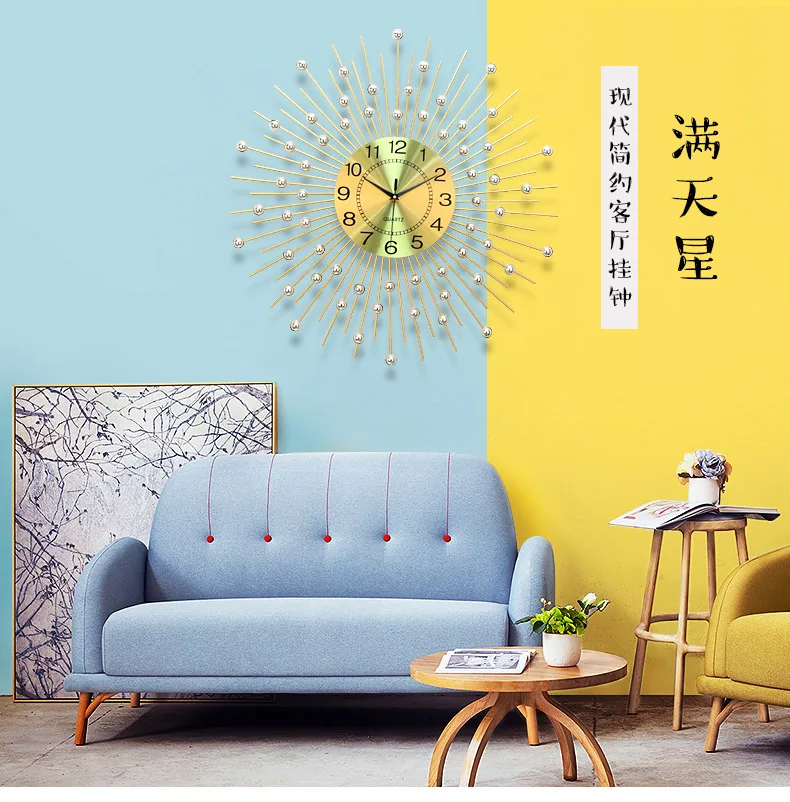European Creative Wall Clock Wrought Iron Decorative Clocks Living Room Clock Wall Clock Shabby Chic Best Selling Products