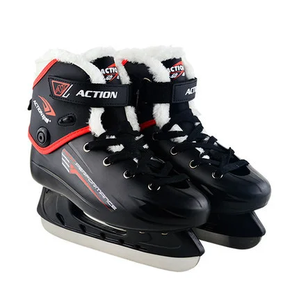 Ice hockey shoes Для взрослых и подростков, искусственная кожа, профессиональная, тепловая, флисовая, теплая, утолщенная, коньки, обувь для хоккея, Фигурное лезвие, для начинающих кататься на коньках - Цвет: Ice hockey shoes