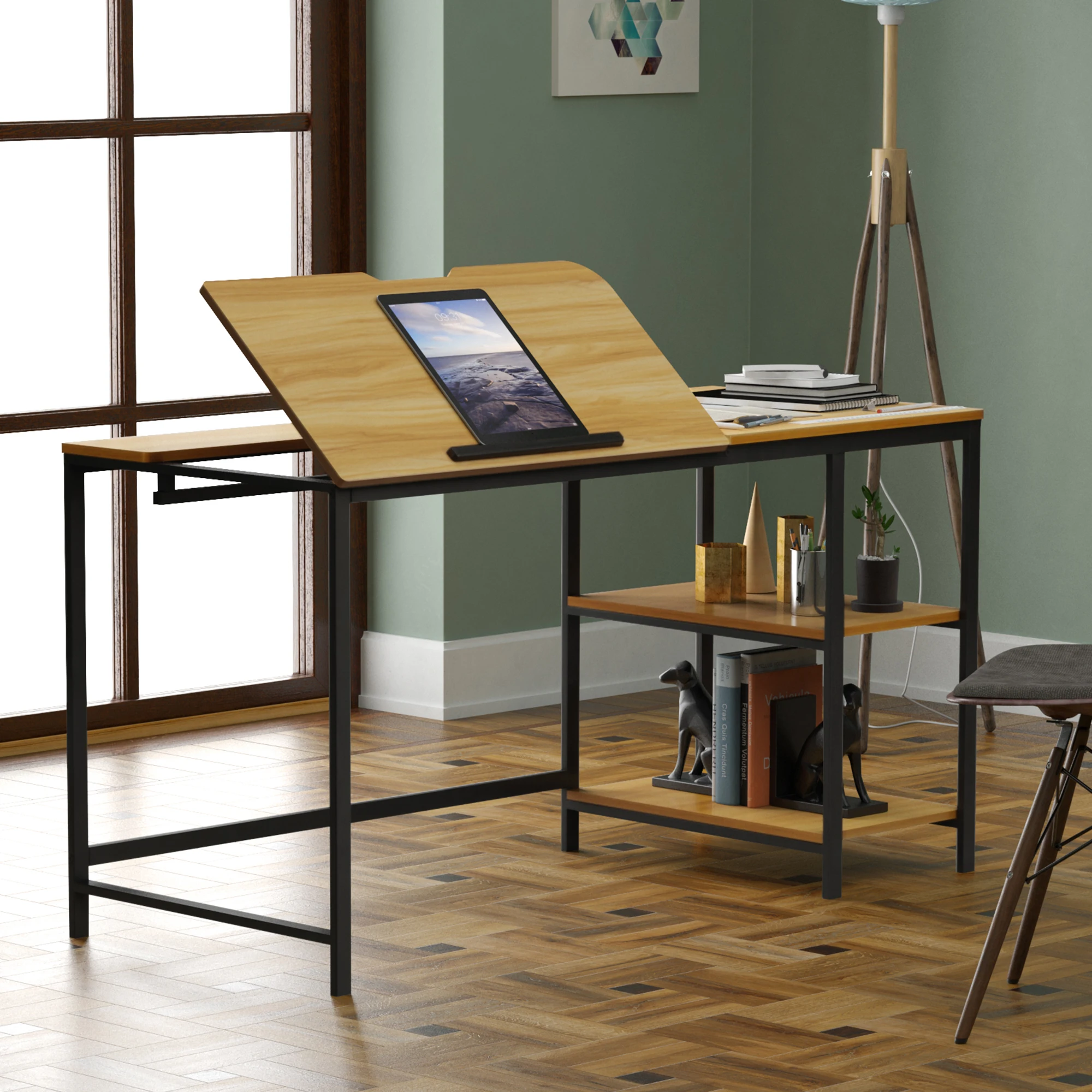 

55 inch Multi-function Drafting Table Computer Pad Desk with Adjustable Tiltable Stand Table Board Multi-Function Drawing Table
