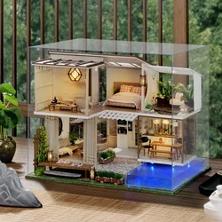 Maison de poupée en bois pour adultes, ensemble de meubles en bois, jouet chinois, Double Villa de jardin, modèle de maison de poupée, cadeau d'anniversaire pour la saint valentin, nouvelle collection 