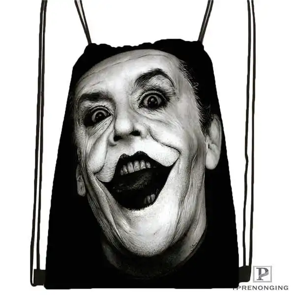 Custom the-joker-batman-arkham@ 02-походная сумка на шнурке милый рюкзак для детей(черная спинка) 31x40 см#180611-03-113