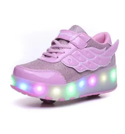 Photo Color 13 Светодиодный светильник Heelys; кроссовки с двумя колесами для мальчиков и девочек; повседневная обувь на роликах для девочек; Zapatillas Zapatos Con Ruedas - Color: Photo Color 13