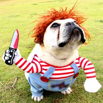 

Novelty Pet Halloween Clothes for Dogs Holding a Knife Christmas Costume Funny Pet Cat Party Cosplay Apparel Clothing