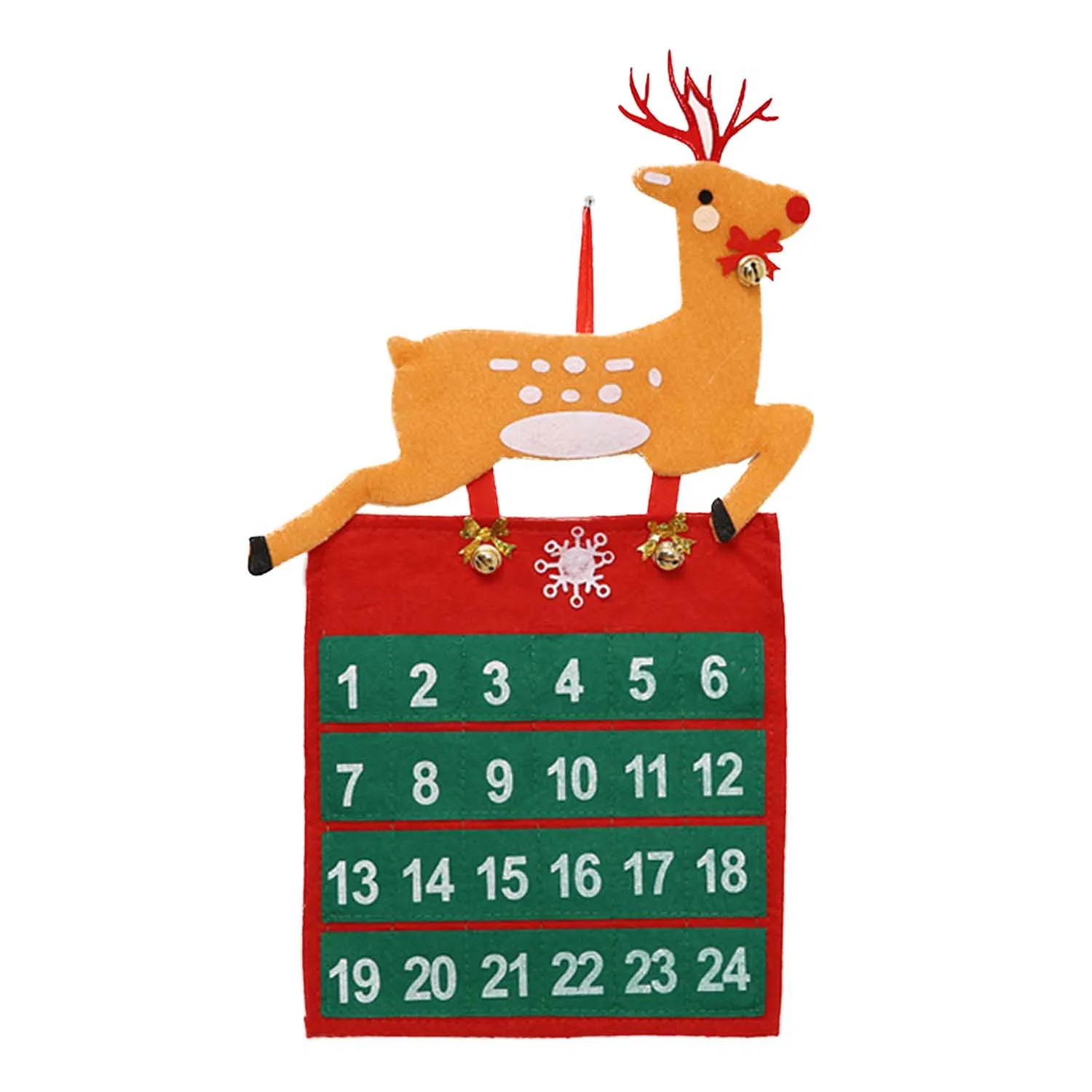 Reindeer Behogar милый Рождественский календарь обратного отсчета, висячие украшения с 24 дневными карманами для детей, рождественские украшения для дома - Цвет: Reindeer