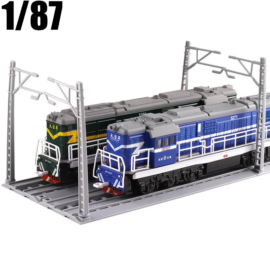 1/87 Alloy Locomotive Carriage Pull Back Model Train Toy With Sound Light Children Toys Gifts Free Shipping