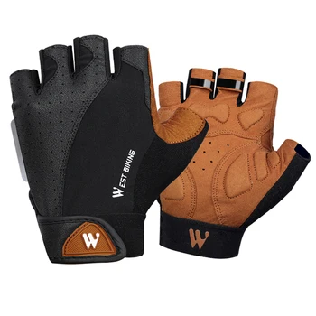 

WEST BIKING Half Finger Cycling Gloves Breathable Anti Slip Anti-shock Bike Bicycle Motorcycle Sports Gloves S M L XL
