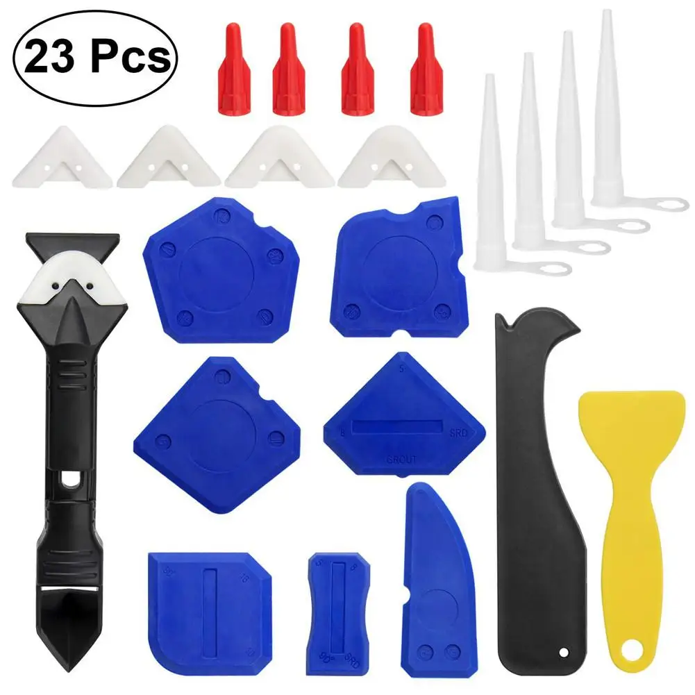 

23PCS Plastic Scraper Caulking Grouting Tool Sealant Spreader Spatula Scraper Cement Caulk Removal Tool Kitchen Window Cleaner