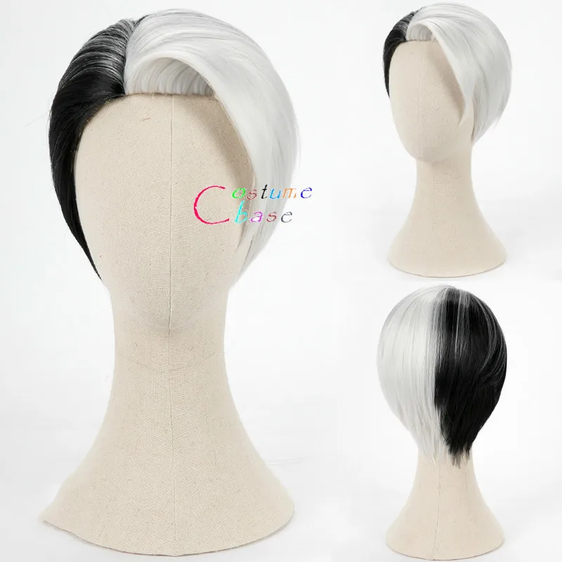 Ritorto Wonderland Divus Crewel Cosplay Parrucca Bianca Nera Parrucche Sintetiche Termoresistenti Capelli + Cappuccio Parrucca Gratuito