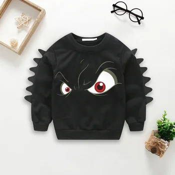

Baby Sweater Children's Funny Face Eyes Print Boys Top Clothes Cute Kids Dinosaur Sleeve Pullovers Sweaters Outerwear 0-2T
