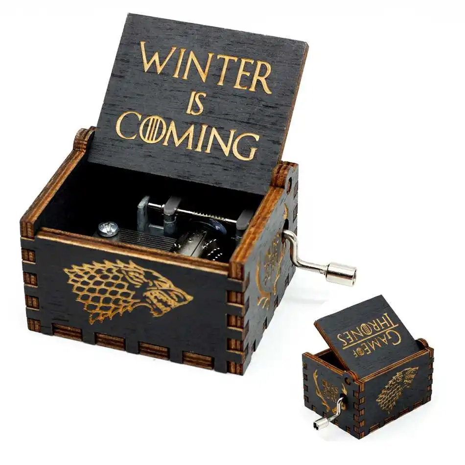Античный резной деревянный рукоятка королева музыкальная шкатулка Рождественский подарок на день рождения вечерние украшения - Цвет: Game of Thrones 5