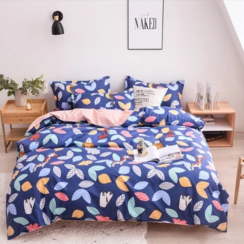 

Bedding Sets Geometric Pattern Bed Sheet Children Student Dormitory Bed Linings Cartoon 3/4pcs Pillowcases Cover Set